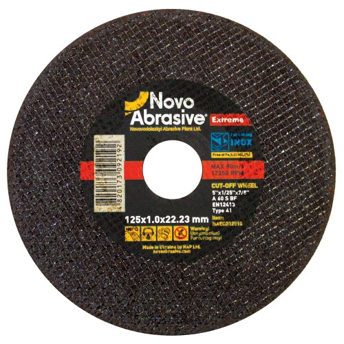 Круг отрезной  NovoAbrasive Extreme 125 х 1,0 41 14А 22,23